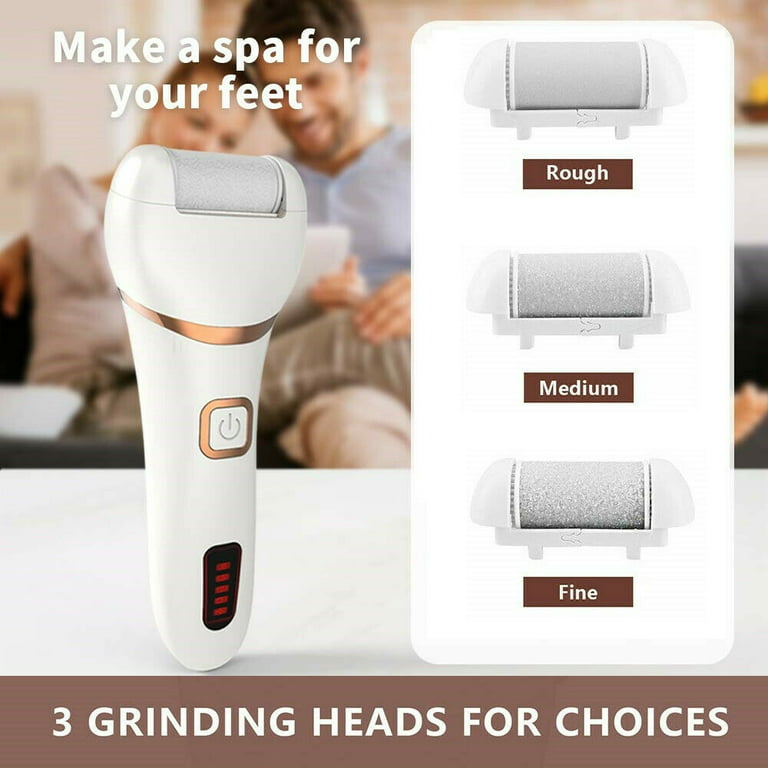 Foot Callus Remover, Nicebirdie Professional Electric Callous Removers for  Feet Rechargeable 3 Grinding Heads Waterproof File Feet Scrubber Pedicure
