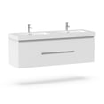 thumbnail image 5 of Vanity Art 60" Double Sink Wall Mount Bathroom Vanity Set Engineering Stone Top High Glossy Finish, 5 of 9
