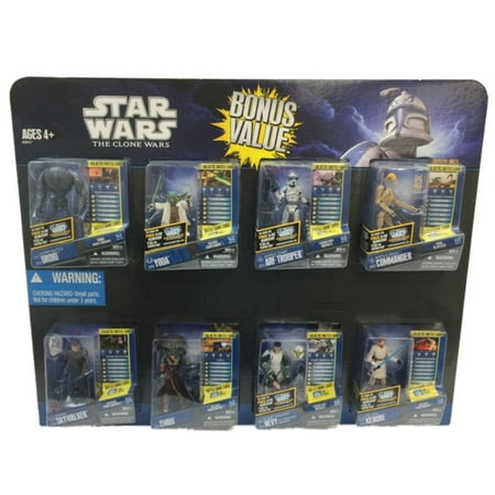 Star Wars the Clone Wars Bonus Value Huge 8 Piece Action Figure Set With Embo