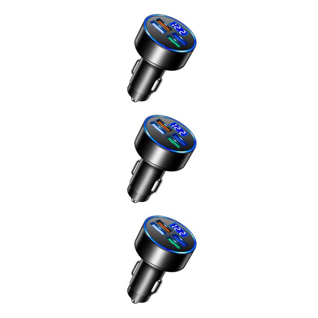 Riwesomey Adaptador de carga de coche ABS Digital antiflaming carga rápida interfaz USB voltímetro adaptador automotriz toma de corriente Type1 NO1