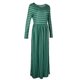thumbnail image 1 of Vestido Largos Maxi Plisados ​​de Manga Larga a Rayas Manga 3/4 Mujer Casual Estilo - L verde se describe Sunnimix vestido maxi a rayas, 1 of 8