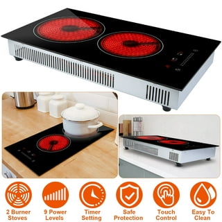 2400W 110V Electric Built in Dual Induction Cooker Cooktop, Countertop 2  Burners