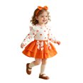 thumbnail image 5 of WhouRiu Baby Girls Casual Outfits Long Sleeve Ruffle Tees Bow Skirts And Headband Sets Cute Clothes, 5 of 8