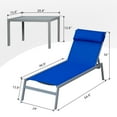 thumbnail image 3 of Patio Chaise Lounge Set (2024 New) -3 Pieces Adjustable Backrest Pool Lounge Chairs Steel Textilene Sunbathing Recliner with Headrest by Domi Outdoor Living (Blue), 3 of 9