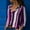 Pink, variant on UTTOASFAY Women Long Sleeve Top Women Casual Cuffed Long Sleeve V-Neck Button Up Striped Shirt Blouse Tops