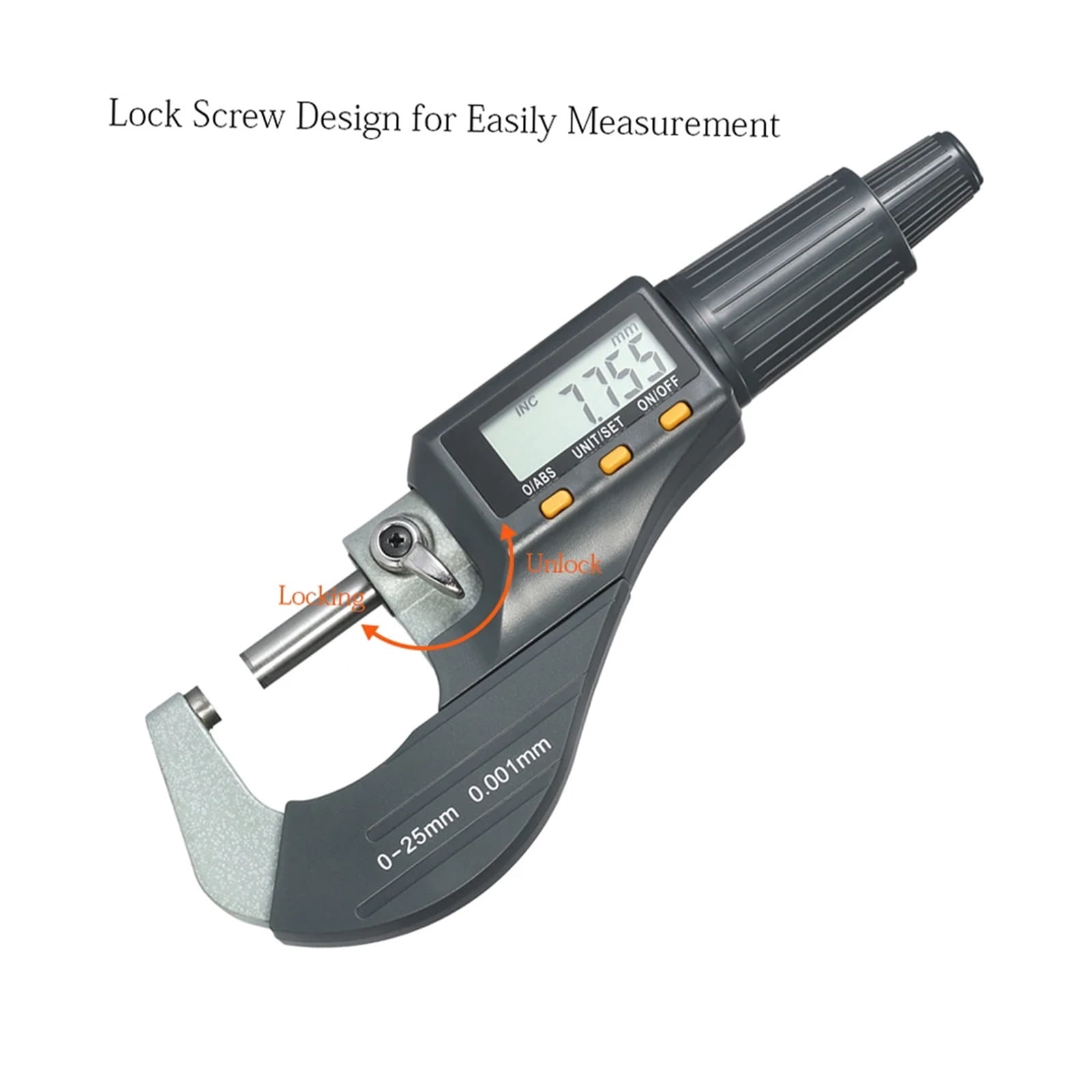 Digital Micrometer Caliper 0-25mm Electronic Outside Micrometers mm/in Unit Switchable 0.001mm High Precision Depth Micro Meter ,Precision Measuring