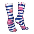 thumbnail image 7 of Xecao Flamingo Print Fashion No Heel Casual Crew Socks Cushioned Breathable for Men Women - Moisture wicking,Not easy to fade Suitable for daily, 7 of 7
