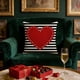 thumbnail image 4 of Funda de almohada de lino con estampado de corazones y letras | Funda de cojín decorativa para sofá o cama | Funda de almohada cuadrada de 45x45 cm, 4 of 6