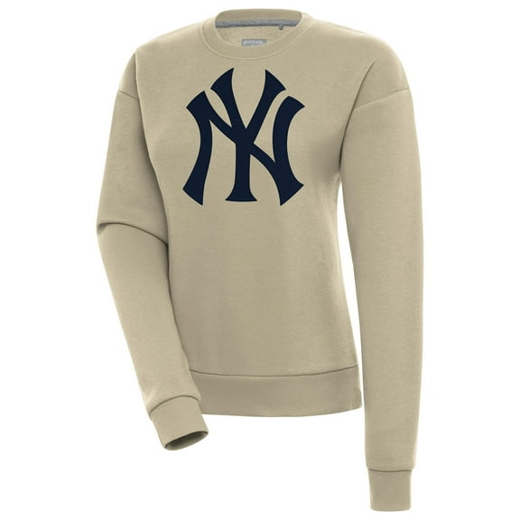 Women's Antigua Khaki New York Yankees Victory Pullover Sweatshirt