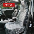 thumbnail image 1 of 100Pcs Disposable Car Seat Covers Plastic Seat Covers for Cars Universal Disposable Clear Plastic Car Cover, Car Disposable Transparent Seat Protective Covers（140*80cm), 1 of 5