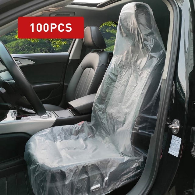 100Pcs Disposable Car Seat Covers Plastic Seat Covers for Cars Universal Disposable Clear Plastic Car Cover, Car Disposable Transparent Seat Protective Covers(140*80cm)
