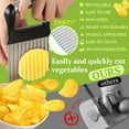 thumbnail image 5 of Crinkle Cutter for Veggies, Stainless Steel French Fry Cutter for Potatoes, Cucumbers, Carrots - Wavy Chopper, Waffle Fry Maker, 5 of 6