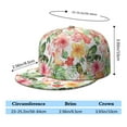 thumbnail image 5 of Botanical Jungle Leaves Flat Brim Cap - Adjustable Unisex Snapback Hat with Colorful Tropical Floral Design, Urban Fashion, 5 of 5