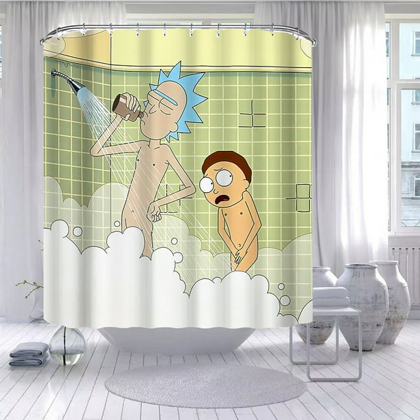 Rick And Morty Shower Curtain.