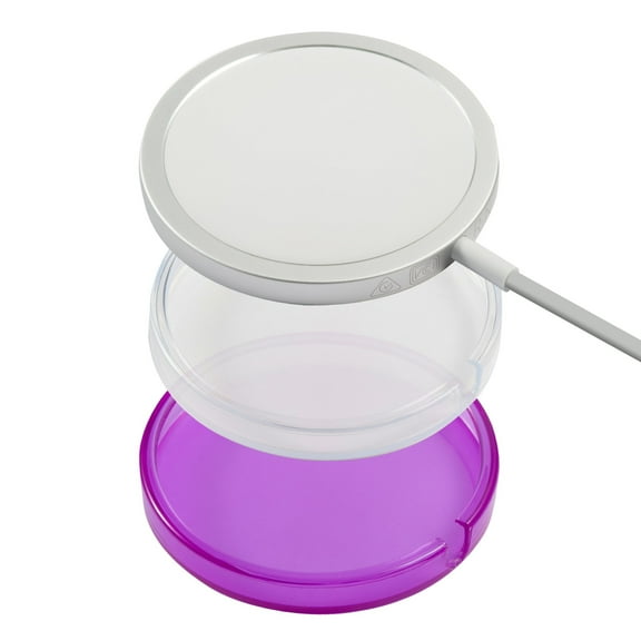 Insten 2-Pack Case Compatible with MagSafe Charger Pad, Protective Soft TPU Slim Skin Cover (Charger Not Included) Clear & Purple