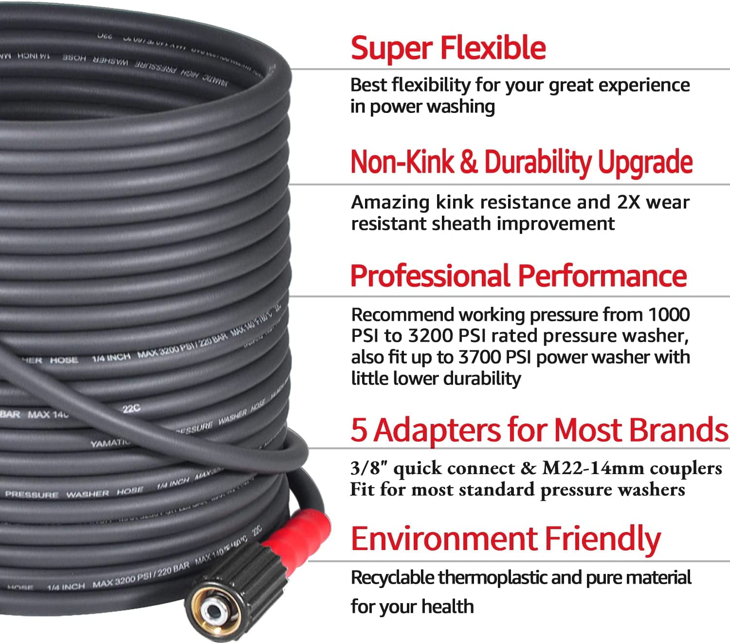 Most flexible on sale pressure washer hose
