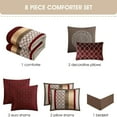 thumbnail image 4 of Nanshing Avalon 8 Piece Trellis Moroccan Print Comforter Set, Berry/Taupe, California King, 4 of 5