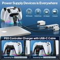 thumbnail image 3 of PS5 Controller Charger Station Compatible with PS5 Edge & Dual Controller, 9 Lightings PS5 Accessories Charging Station, PS 5 Dock Stand with LED Indicator & On-off Switch & Cable, 3 of 7