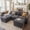 Gray, variant on Modular Sectional Sofa,Modern Chenille U Shaped Cloud Couches with 2 Movable Ottoman,Deep Seat Sofa for Living Room, Apartment, Office,4 Seat,Green