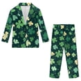 thumbnail image 4 of Xoenoiee Green Shamrock Print Boys' 2-piece Formal Suit Set, St. Patrick's Day Single Breasted Jacket & Straight Leg Dress Pants with Functional Pockets, 7-8 Years, 4 of 7
