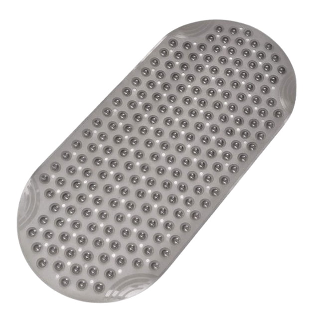 Bearachild Estera de baño plástica suave y de felpa para un baño acogedor y relajante, esteras de ducha antideslizantes fáciles de limpiar Juegos de accesorios de baño Gris translúcido