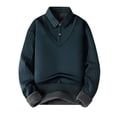 thumbnail image 2 of pstuiky camisas de manga larga para hombre, Blusa informal de manga larga con cuello vuelto para hombre, color liso salir tops xxxxl, 2 of 4