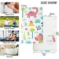 thumbnail image 3 of GZHJMY Cute Dinosaurs Plam Tree Floral Cotton Towels Set 2 Pcs Absorbent Hand Towel Face Towels Kitchen Towels Bath Towels for Bathroom Laundry Room Kitchen 16 x 28 Inches, 3 of 7