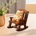 thumbnail image 6 of deevoka Rocking Chair Animal Figurine Cute Statue Cartoon Mini Desktop Ornament Small Sculpture for Micro Landscape Housewarming Gift Bear, 6 of 8
