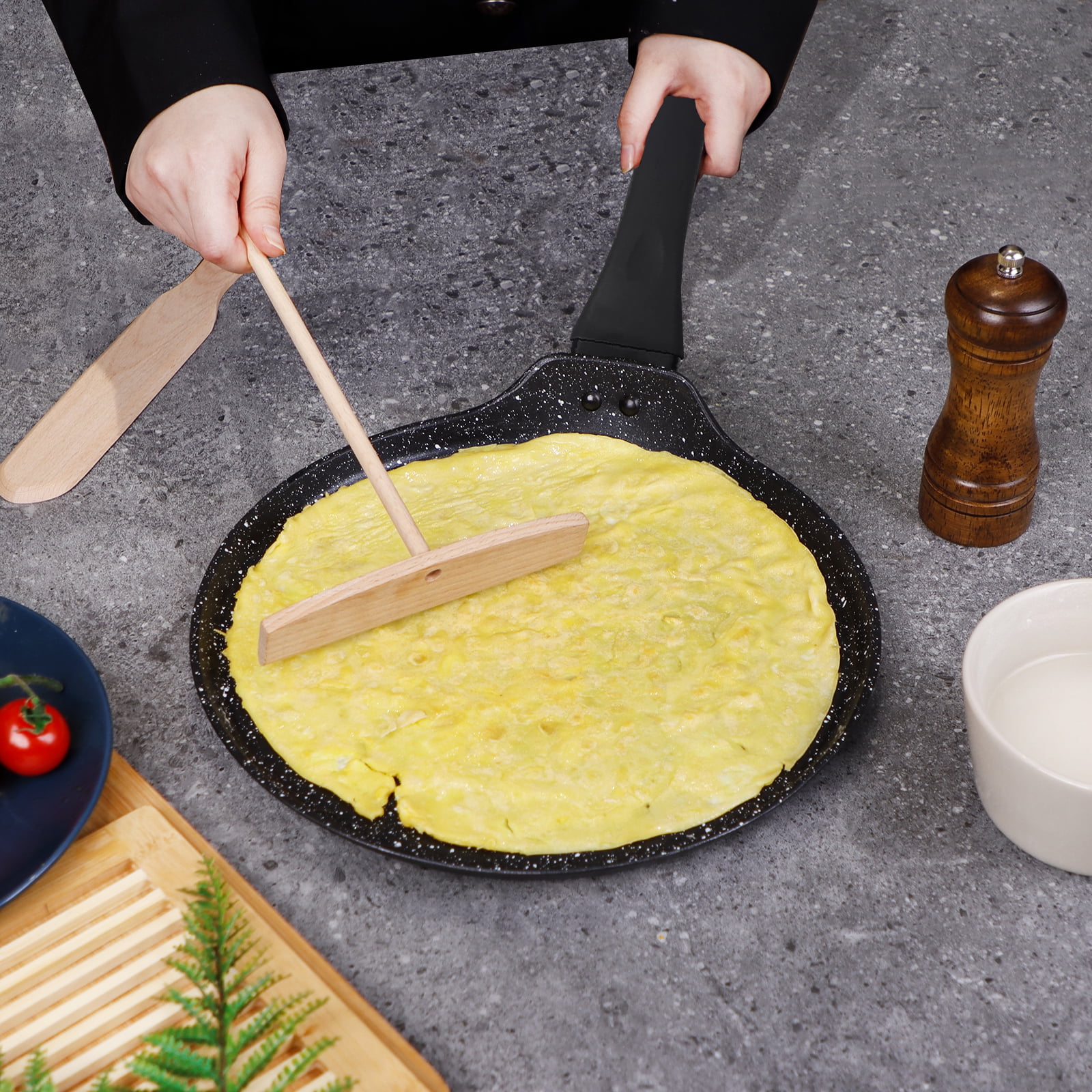 ESLITE LIFE 11 Inch Nonstick Crepe Pan for Stove Top Tortilla Dose Tawa Pan  Induction Round