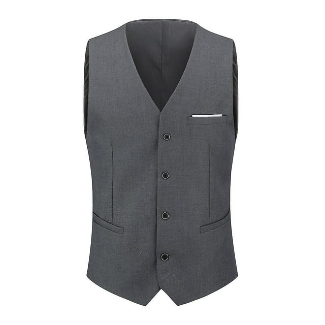 Gilet Formel Slim pour Hommes Affaires Costume Simple à Boutons