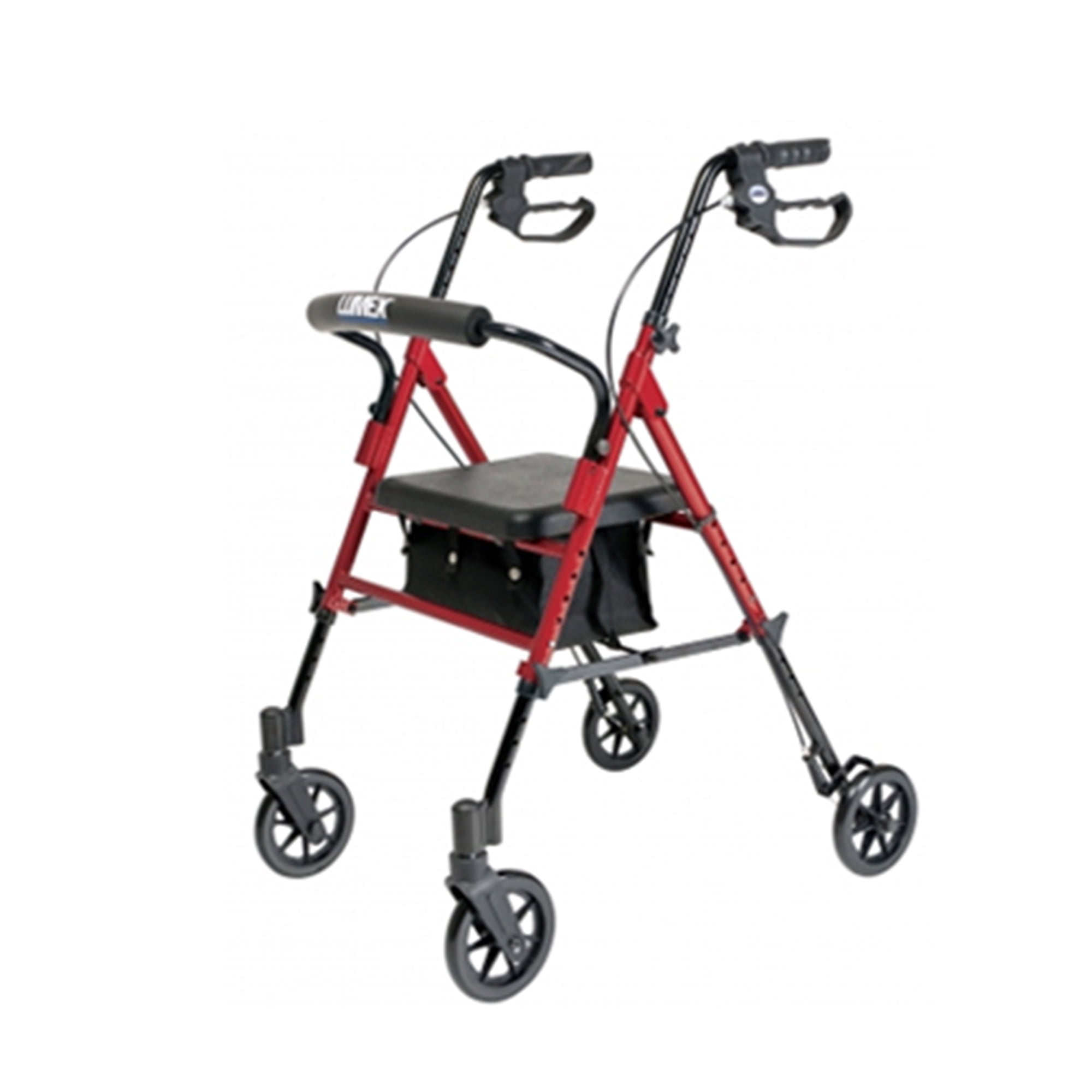 Lumex Set N' Go Wide 2In1 Height Adjustable Rollator Walker, Burgundy