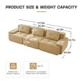 thumbnail image 5 of 117" Modern Modular Sectional Sofa for Living Room, Corduroy Fabric, Oversized 3-Seater Couch with Deep Seat, Pearl-like Piping, Tufted Design, Buckle Connection, No Assembly, Anti-slip Design(Camel), 5 of 11