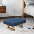 thumbnail image 5 of Bevtee Small Foot Stool, Fabric Ottoman Footstool with Wooden Legs, Footrest Stools with Padded Foam Seat, Blue, 5 of 7