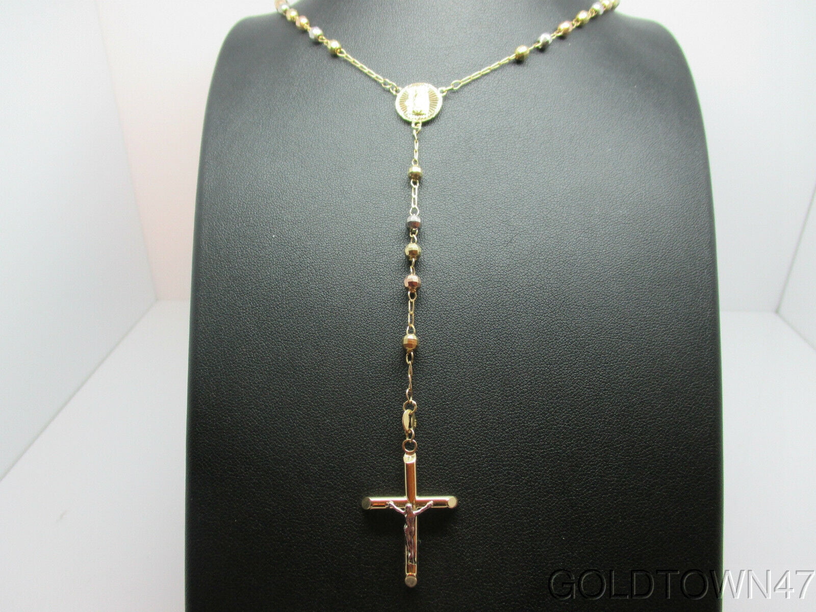 14k Yellow Gold Rosary Necklace 