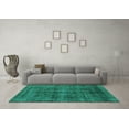 thumbnail image 3 of Ahgly Company Indoor Square Abstract Turquoise Blue Modern Area Rugs, 5' Square, 3 of 4