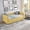 Yellow, variant on Twin Upholstered Daybed with Pop-Up Trundle, Tufted Sofa Bed with Vertical Stripe Backrest, No Box Spring Needed for Guest Room Living Room,Blue