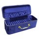 thumbnail image 5 of Caja organizadora de joyas, bandeja para exhibir pulseras y relojes, portátil y con tapa. Azul oscuro, 5 of 9