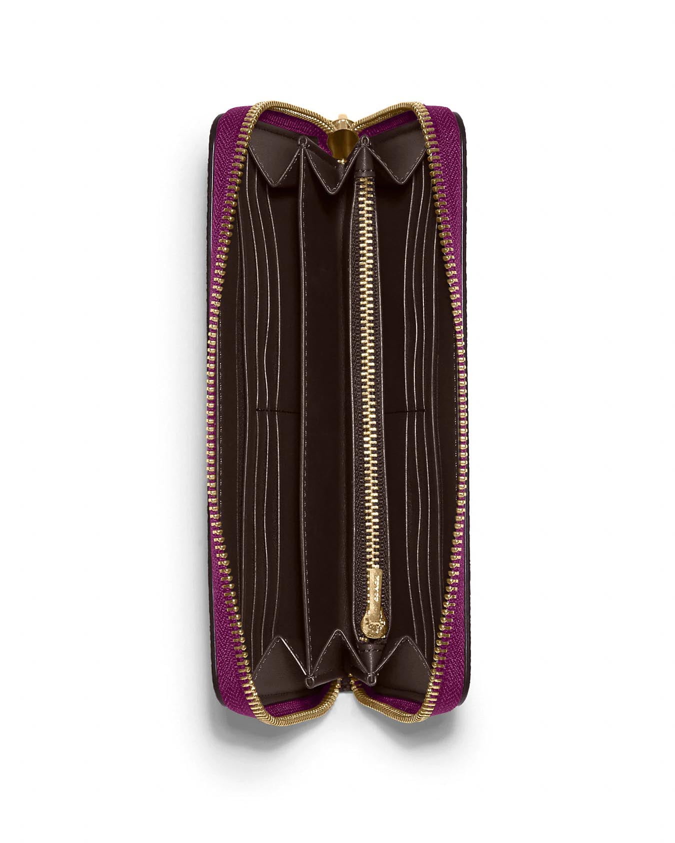 Coach Women's Long Zip Around Leather Wallet In Signature Canvas