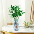 thumbnail image 4 of Transparent Glass-Look Plastic Hydroponic Planter Diamond Shaped Flower Vase for Philodendron Moneywort Green Plants Home Office Desktop Living Room Decor Accents, Blue, 1pc, 4 of 6