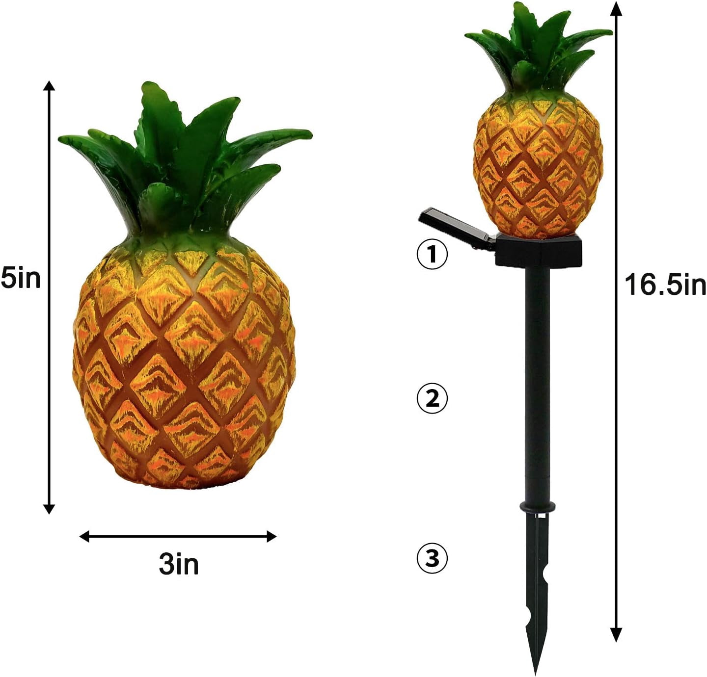 Outdoor Solar Garden Decoration Light, Pineapple Pile Waterproof Landscape Light, Lawn Garden Garden Light Pineapple