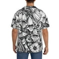 thumbnail image 3 of Pofeuu Monochrome Botanical Illustration Print Mens Casual Short Sleeve Shirts Beach Summer Spread Collar Pocket Tops Men's Casual Short-sleeved Shirt-Small, 3 of 5