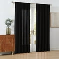 thumbnail image 3 of CANNON Solid Cotton Percale Black 50x96 Window Curtain Pair, Solid Color Themed, Oeko-TEX Certified Confidence, 3 of 5