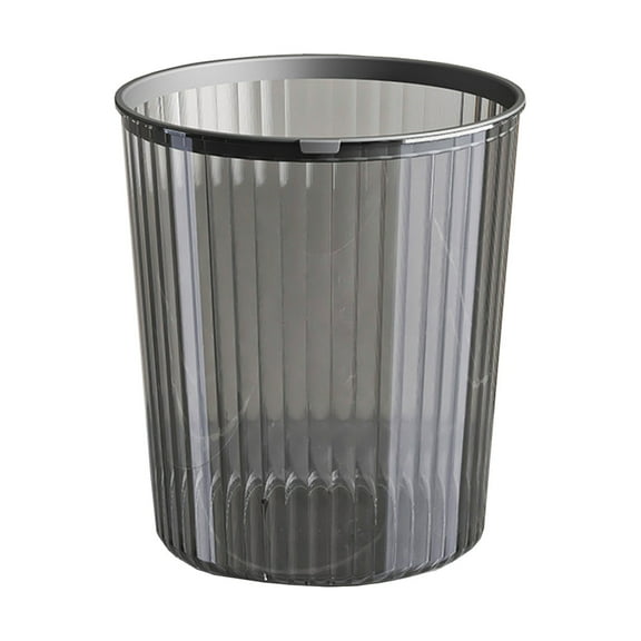Btomtd Transparent Trash Can with Pressure Ring Garbage Can for Home Living Room Kitchen Bathroom Wastebasket, Gray