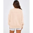 thumbnail image 4 of BTFBM Women's Casual Crewneck Sweatshirts Spring Long Sleeve Side Slit Workout Fleece Pullover Top Fashion Clothing, 4 of 9
