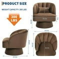 thumbnail image 3 of Danolapsi Modern Swivel Barrel Accent Chair, 360 Degree Velvet Upholstered Armchair with Striped Backrest & Plush Padding, Comfy Round Lounge Chair for Living Room, Bedroom, Reading Nook, 3 of 8
