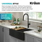 Kraus Oletto Tall Modern Pull-Down Single Handle Kitchen Faucet in Matte Black