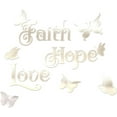 thumbnail image 5 of Faith Hope and Love Acrylic Wall Stickers Butterflies Mirror Decor Stickers DIY Wall Decals for Living Room Bedroom Bathroom Office Kitchen Motivational Letter Wall Decor Mixed Color DIY, 5 of 5