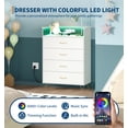 thumbnail image 4 of 4 Drawer wooden Dressers for Bedroom with LED Lights & Charging Station, Modern Nightstand for Bedside, Wood Chest of Drawers with App Control, Large Storage Cabinet for Bedroom, Living Room, Closet, 4 of 9
