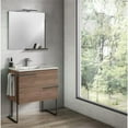 thumbnail image 5 of Lucena Bath Scala 32" Modern Wood Vanity with Legs and Towel Bar in Brown, 5 of 6