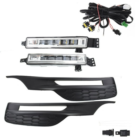 2-Pack LED Fog Lights Assembly with Bulbs with Switch Wires Kit Replacement for 2016-2017 Accord Sedan 4-Door